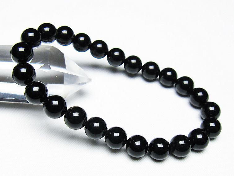 ゴールドキャッツアイオブシディアンブレスレット 8mm [T265-1770] 1枚目