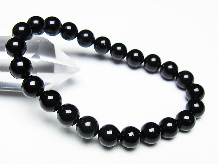 ゴールドキャッツアイオブシディアンブレスレット 8mm [T265-1785] 1枚目