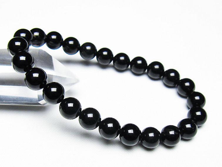 ゴールドキャッツアイオブシディアンブレスレット 8mm [T265-1930] 1枚目