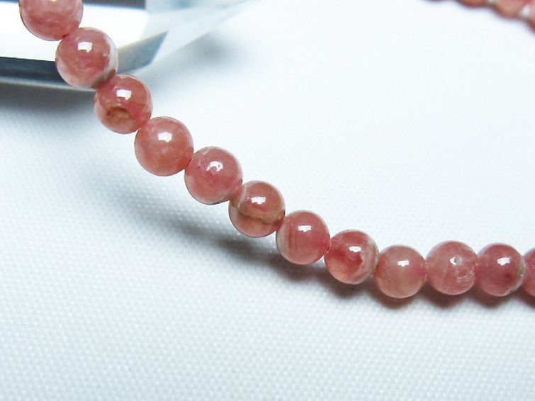 インカローズ(ロードクロサイト)ブレスレット 5mm [T27-2591] 3枚目