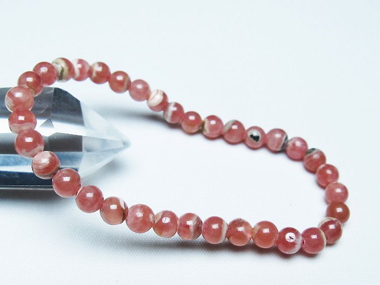 インカローズ(ロードクロサイト)ブレスレット 6mm [T27-2632] 1枚目