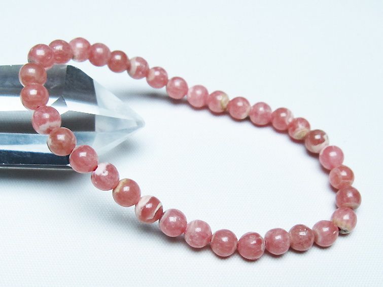 インカローズ(ロードクロサイト)ブレスレット 6mm [T27-2637] 1枚目