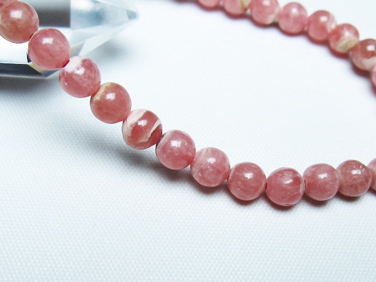 インカローズ(ロードクロサイト)ブレスレット 6mm [T27-2637] 3枚目