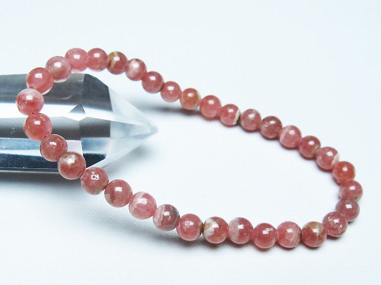 インカローズ(ロードクロサイト)ブレスレット 6mm [T27-2642] 1枚目