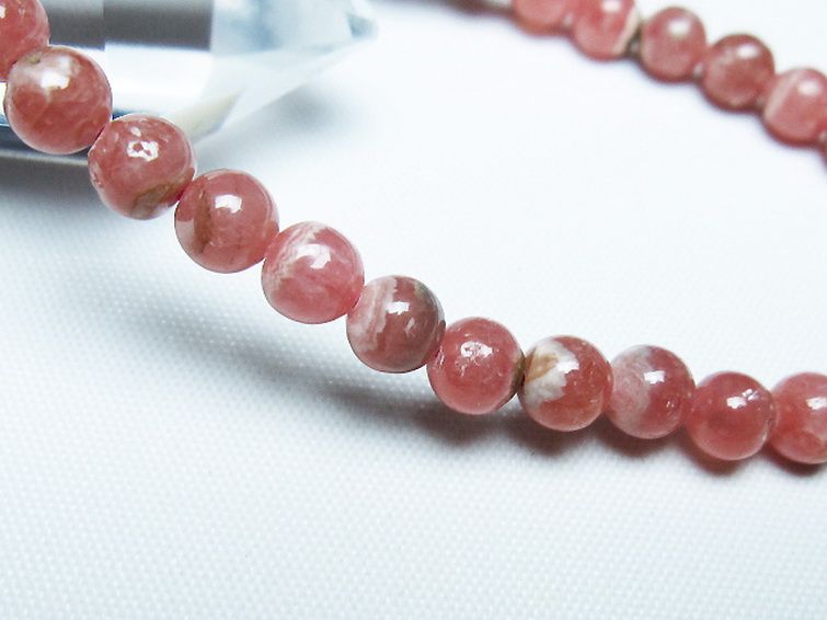 インカローズ(ロードクロサイト)ブレスレット 6mm [T27-2642] 3枚目