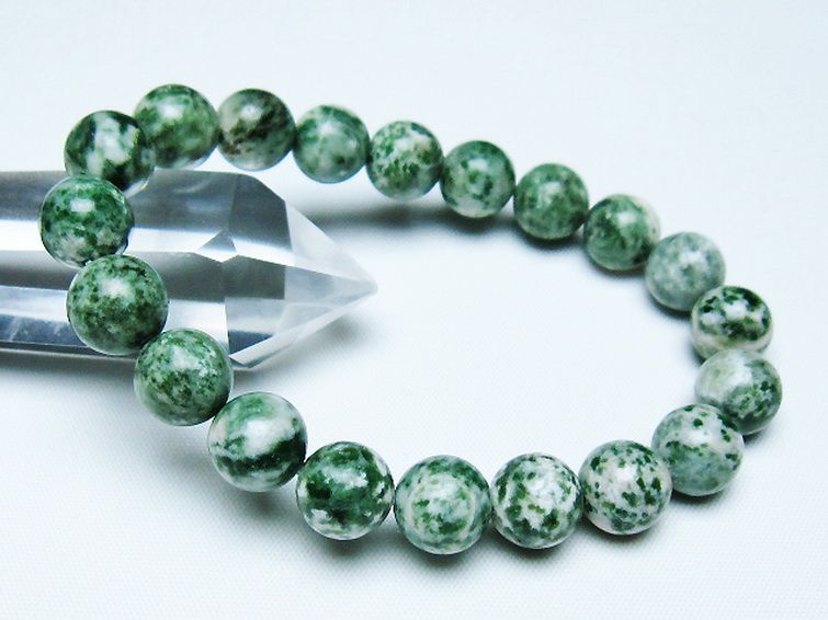 グリーンスポットジャスパー ブレスレット 10mm [T285-1400] 1枚目