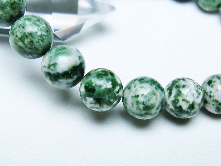 グリーンスポットジャスパー ブレスレット 10mm [T285-1400] 3枚目