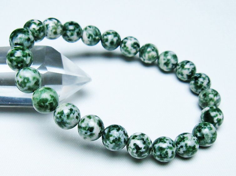 グリーンスポットジャスパー ブレスレット 9mm [T285-1405] 1枚目