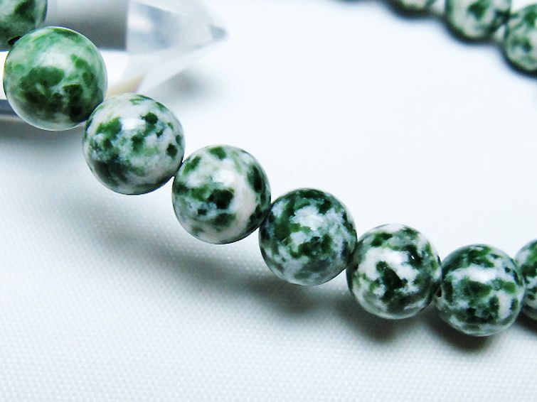 グリーンスポットジャスパー ブレスレット 9mm [T285-1405] 3枚目