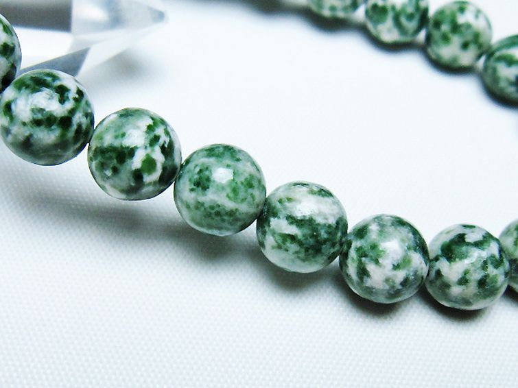 グリーンスポットジャスパー ブレスレット 9mm [T285-1407] 3枚目