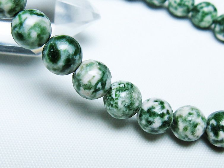グリーンスポットジャスパー ブレスレット 8mm [T285-1411] 3枚目