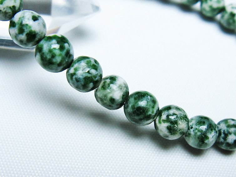 グリーンスポットジャスパー ブレスレット 6mm [T285-1414] 3枚目