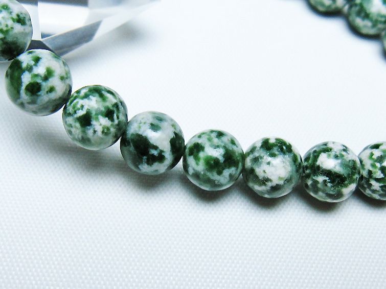 グリーンスポットジャスパー ブレスレット 8mm [T285-1421] 3枚目