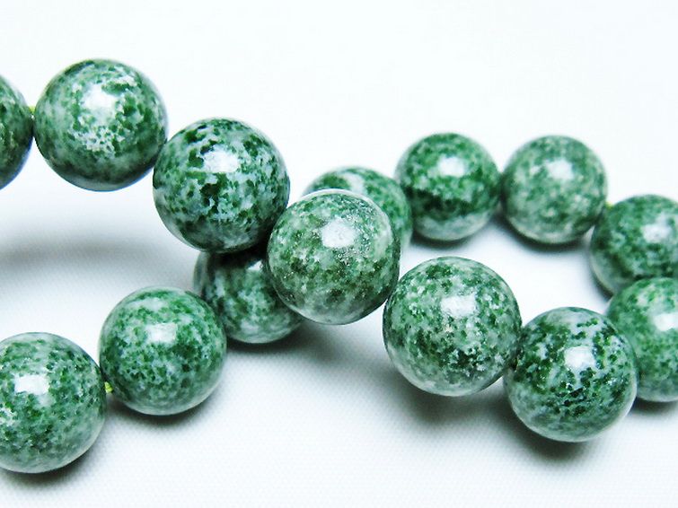 グリーンスポットジャスパー ブレスレット 13mm [T285-1435] 2枚目