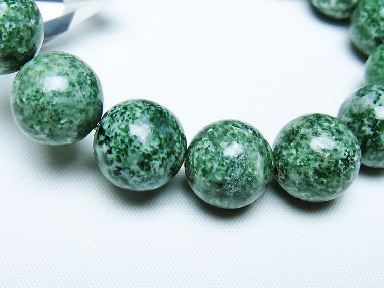 グリーンスポットジャスパー ブレスレット 13mm [T285-1435] 3枚目