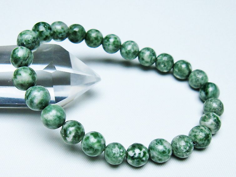 グリーンスポットジャスパー ブレスレット 8mm [T285-1459] 1枚目