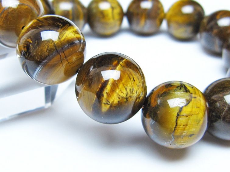 タイガーアイ※黄虎目石ブレスレット 16mm [t30-14329] 3枚目