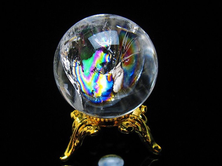 虹入り！レインボークリスタル ヒマラヤ水晶 丸玉 約9.9mm - ブレスレット
