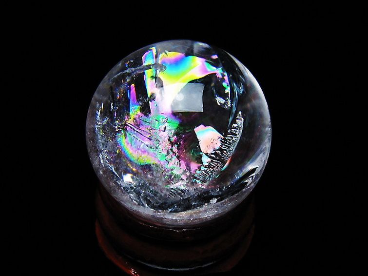 虹入りヒマラヤ水晶丸玉 25mm [T317-5050] 3枚目