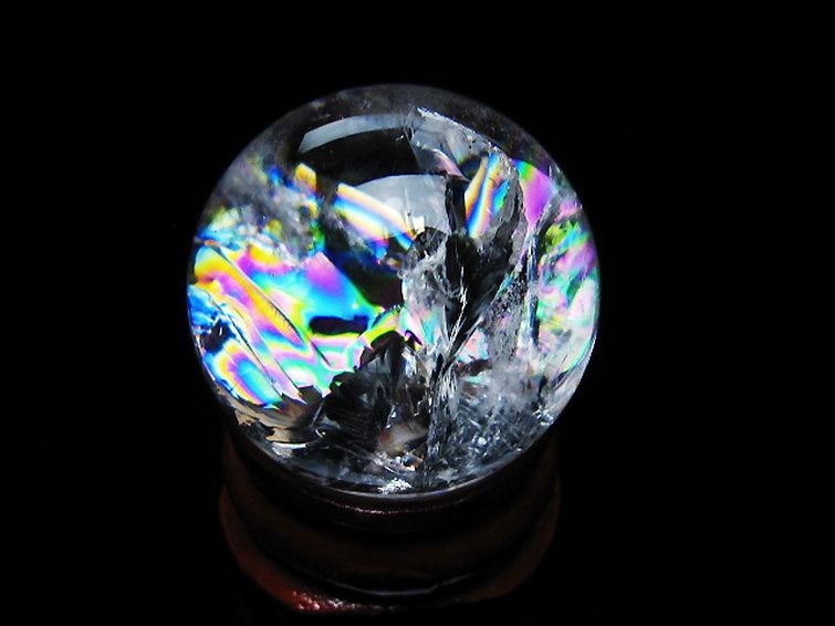 虹入りヒマラヤ水晶丸玉 26mm [T317-5073] 3枚目