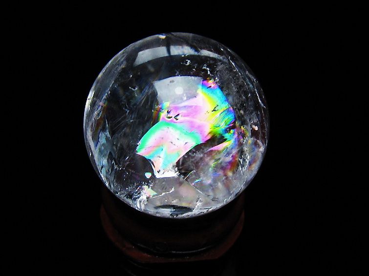 虹入りヒマラヤ水晶丸玉 28mm [T317-5106] 1枚目