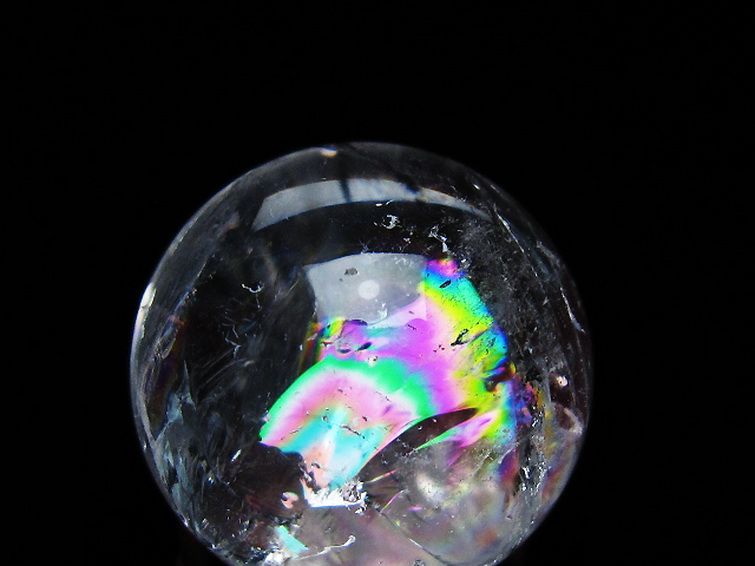 虹入りヒマラヤ水晶丸玉 28mm [T317-5106] 2枚目