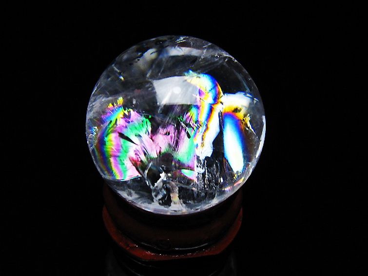 虹入りヒマラヤ水晶丸玉 28mm [T317-5106] 3枚目