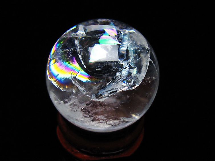 虹入りヒマラヤ水晶丸玉 28mm [T317-5111] 1枚目