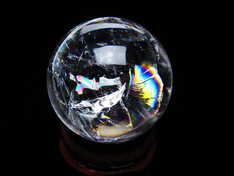 虹入りヒマラヤ水晶丸玉 28mm [T317-5111] 3枚目