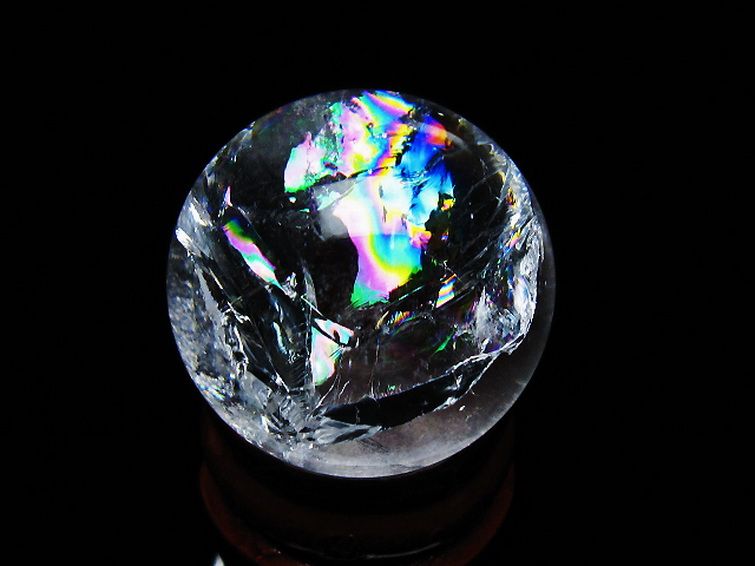 虹入りヒマラヤ水晶丸玉 26mm [T317-5134] 3枚目