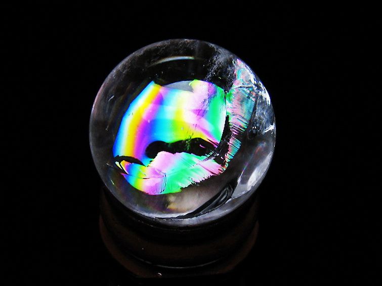 虹入りヒマラヤ水晶丸玉 25mm [T317-5143]