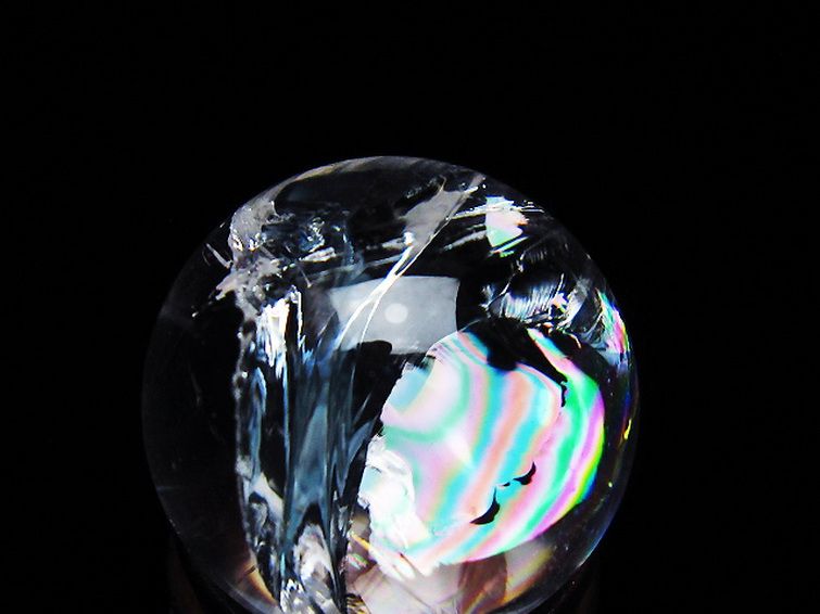 虹入りヒマラヤ水晶丸玉 25mm [T317-5179] 2枚目