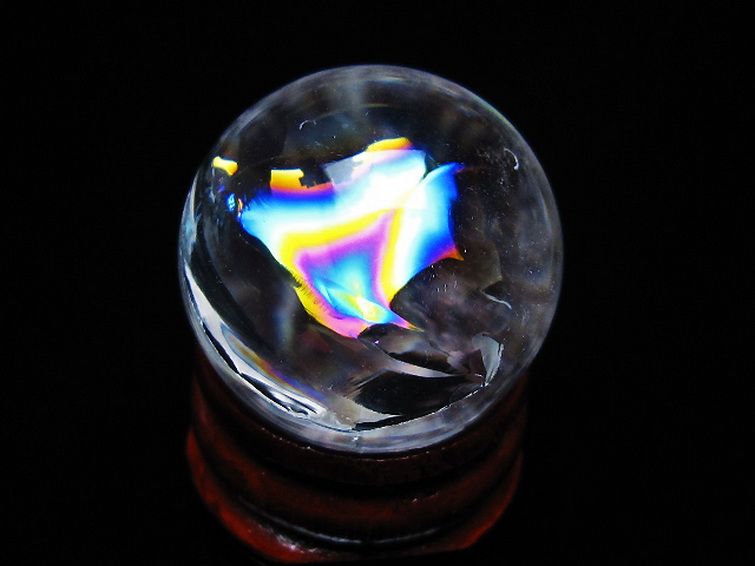 虹入りヒマラヤ水晶丸玉 25mm [t317-5360] 1枚目