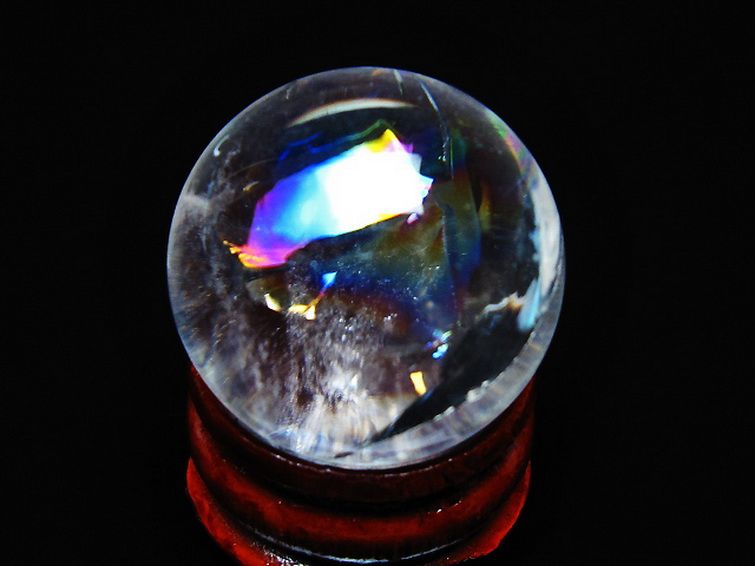 虹入りヒマラヤ水晶丸玉 25mm [t317-5360] 3枚目