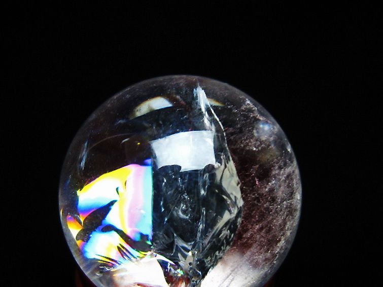 虹入りヒマラヤ水晶丸玉 26mm [t317-5364] 2枚目