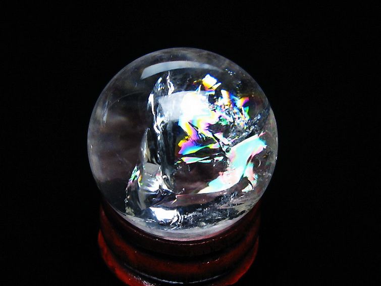 虹入りヒマラヤ水晶丸玉 26mm [t317-5364] 3枚目