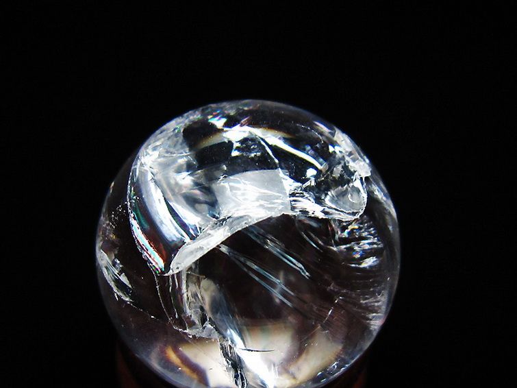 虹入りヒマラヤ水晶丸玉 26mm [t317-5365] 2枚目