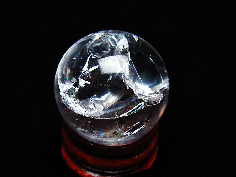 虹入りヒマラヤ水晶丸玉 26mm [t317-5365] 3枚目