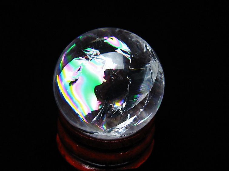 虹入りヒマラヤ水晶丸玉 25mm [t317-5366] 1枚目
