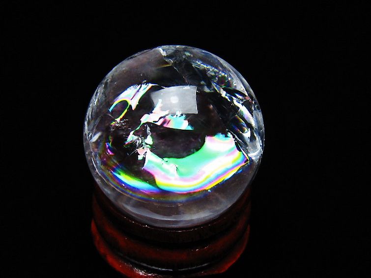 虹入りヒマラヤ水晶丸玉 25mm [t317-5366] 3枚目