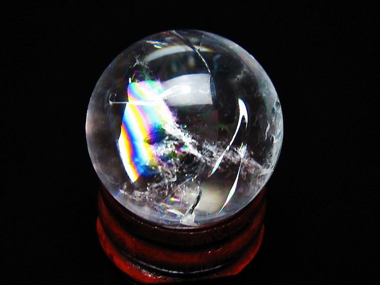 虹入りヒマラヤ水晶丸玉 25mm [t317-5372] 1枚目