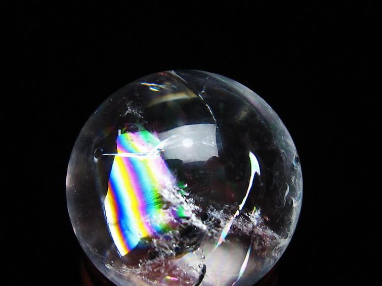 虹入りヒマラヤ水晶丸玉 25mm [t317-5372] 2枚目
