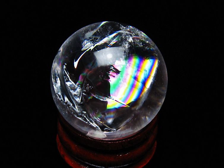 虹入りヒマラヤ水晶丸玉 25mm [t317-5372] 3枚目