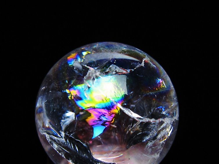 虹入りヒマラヤ水晶丸玉 26mm [t317-5373] 2枚目