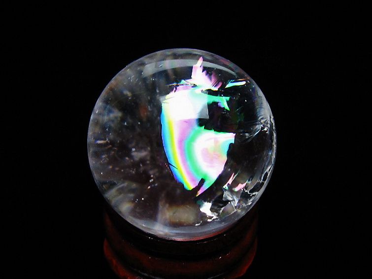 虹入りヒマラヤ水晶丸玉 27mm [t317-5375] 3枚目