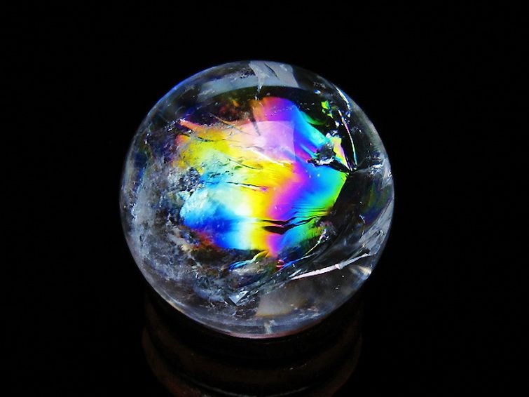 虹入りヒマラヤ水晶丸玉 27mm [t317-5376] 3枚目