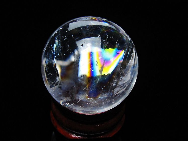 虹入りヒマラヤ水晶丸玉 28mm [t317-5383] 1枚目