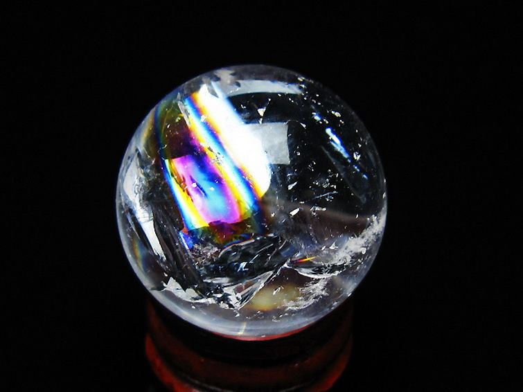 虹入りヒマラヤ水晶丸玉 28mm [t317-5383] 3枚目