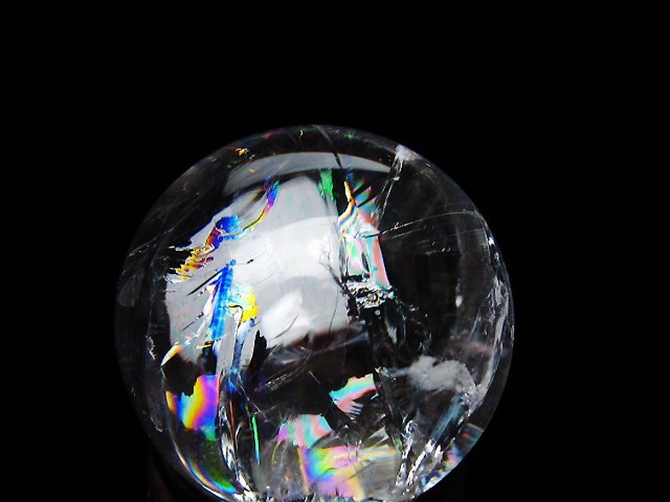 虹入りヒマラヤ水晶丸玉 27mm [t317-5395] 2枚目