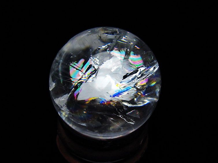 虹入りヒマラヤ水晶丸玉 27mm [t317-5395] 3枚目